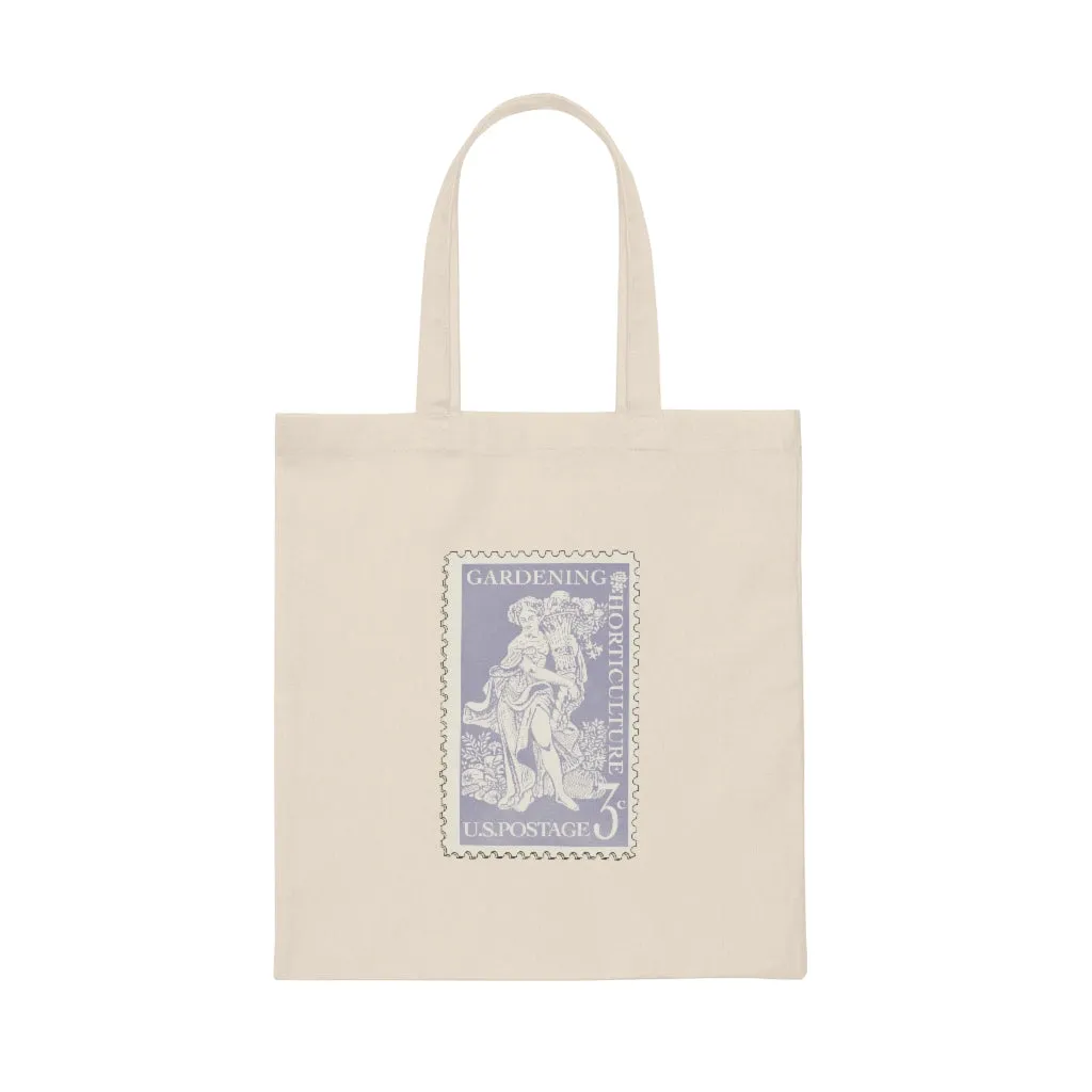 Vintage Gardening Stamp Canvas Tote