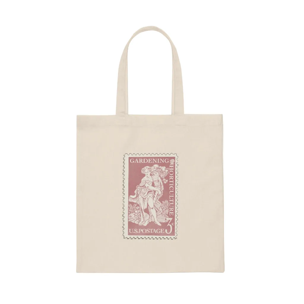 Vintage Gardening Stamp Canvas Tote