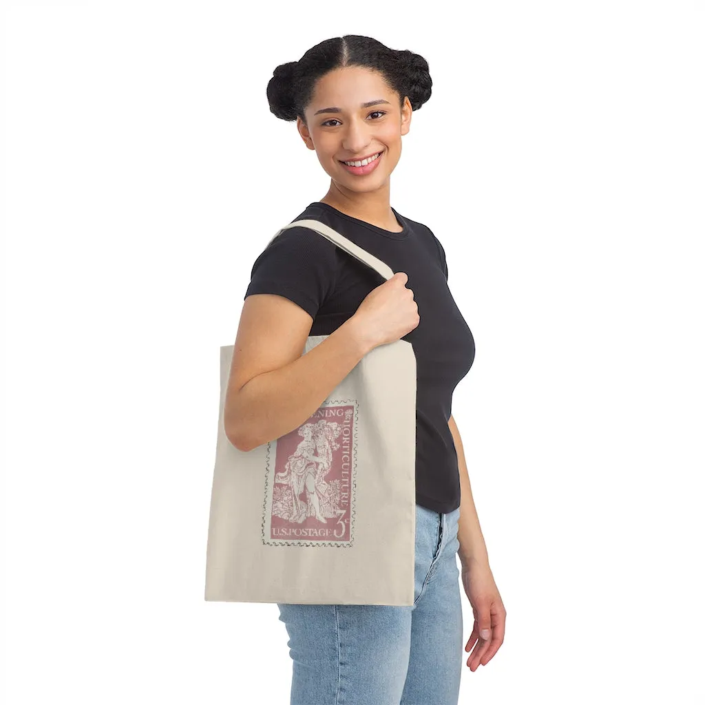 Vintage Gardening Stamp Canvas Tote