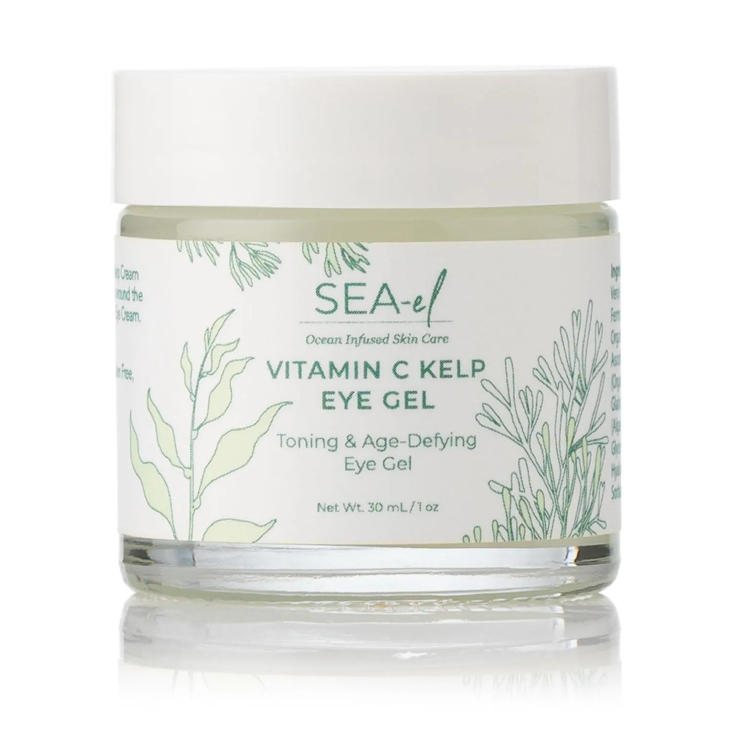 Vitamin C Kelp Eye Gel Toning & Age Defying Skincare for Puffiness, Under Eye Bags & Dark Circles Cooling Youthful Glow for Women & Men - 1 Oz