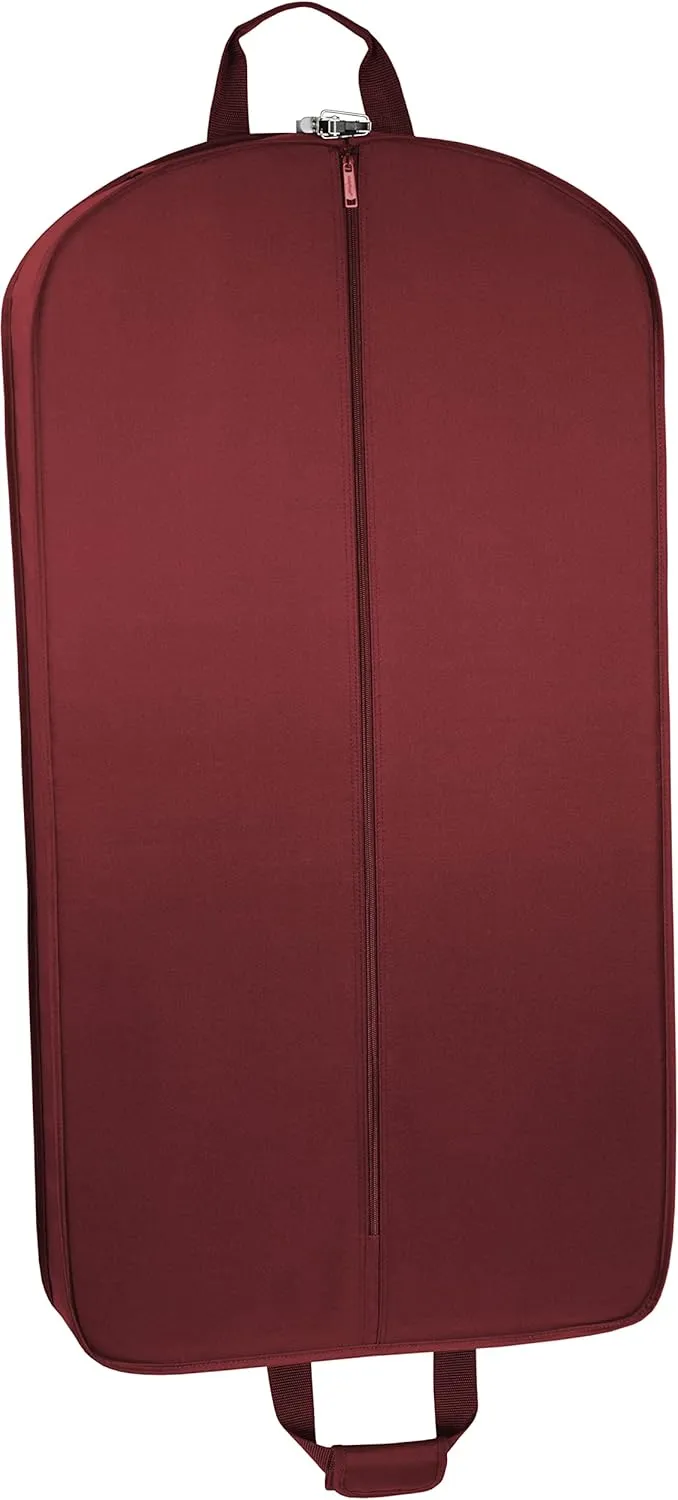 WallyBags Deluxe Travel Garment Bag with Two Pockets, Merlot, 40-inch