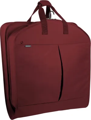 WallyBags Deluxe Travel Garment Bag with Two Pockets, Merlot, 40-inch