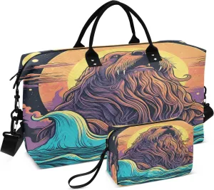 Watercolor Artwork Walrus Sports Swim Gym Bag Weekender Duffel Travel Bags Handbag with Makeup Storage Bag for Girls Men