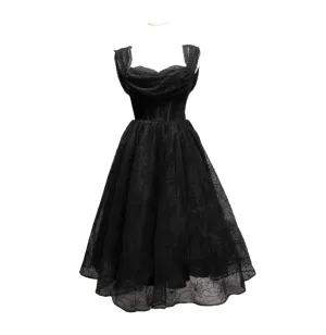 Webbed in Velvet – Gothic Tulle Cocktail Dress