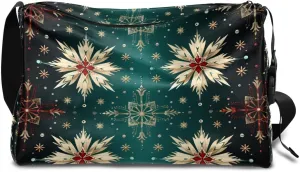 Weekend Bag Creative Art Flower Pattern Lightweight Carry On Duffel Bag Waterproof Gym Bag Pu Leather Duffle Bag for Workout Travel Sport