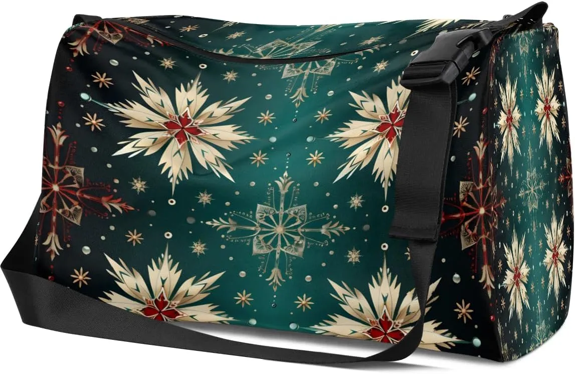 Weekend Bag Creative Art Flower Pattern Lightweight Carry On Duffel Bag Waterproof Gym Bag Pu Leather Duffle Bag for Workout Travel Sport