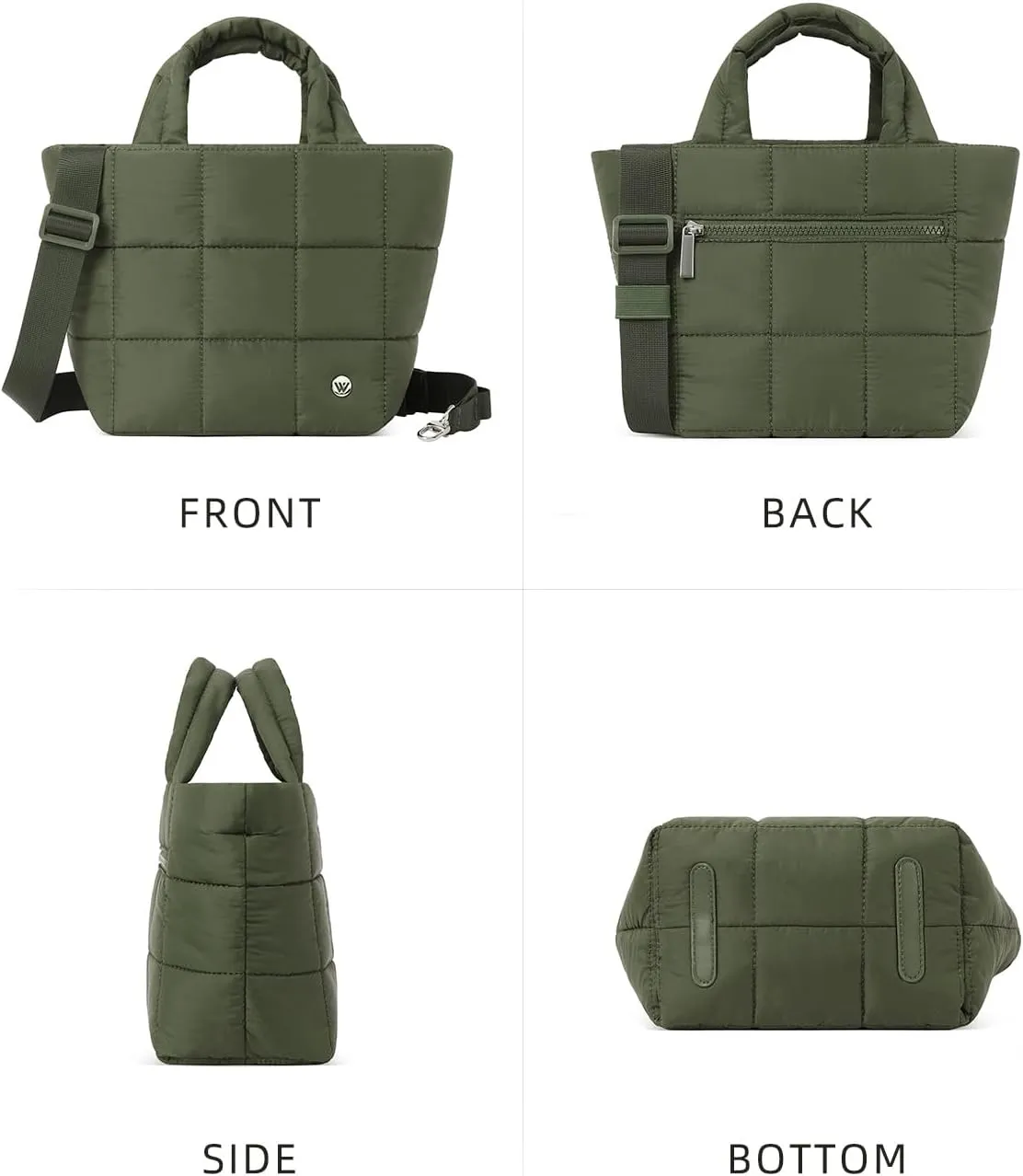 WESTBRONCO Small Puffer Bag Quilted Crossbody Bags for Women Puffy Purse Nylon Shoulder Handbag with Adjustable Strap