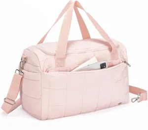 WESTBRONCO Travel Duffle Bag for Women, 25L Quilted Weekender Overnight Bag, Soft, Lightweight, Large Crossbody Gym bags