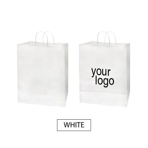 White Paper Bags - Celebrity Size 250pcs per Box - 13"W x 6"D x 15"H