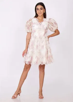 White-Pink Organza Dress