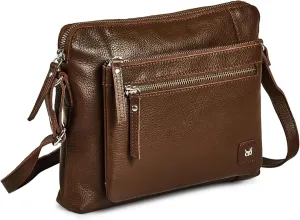 Wise Owl Accessories Small Soft Pebbled Real Leather Crossbody Handbags Purses Sling Crossover Shoulder Bag