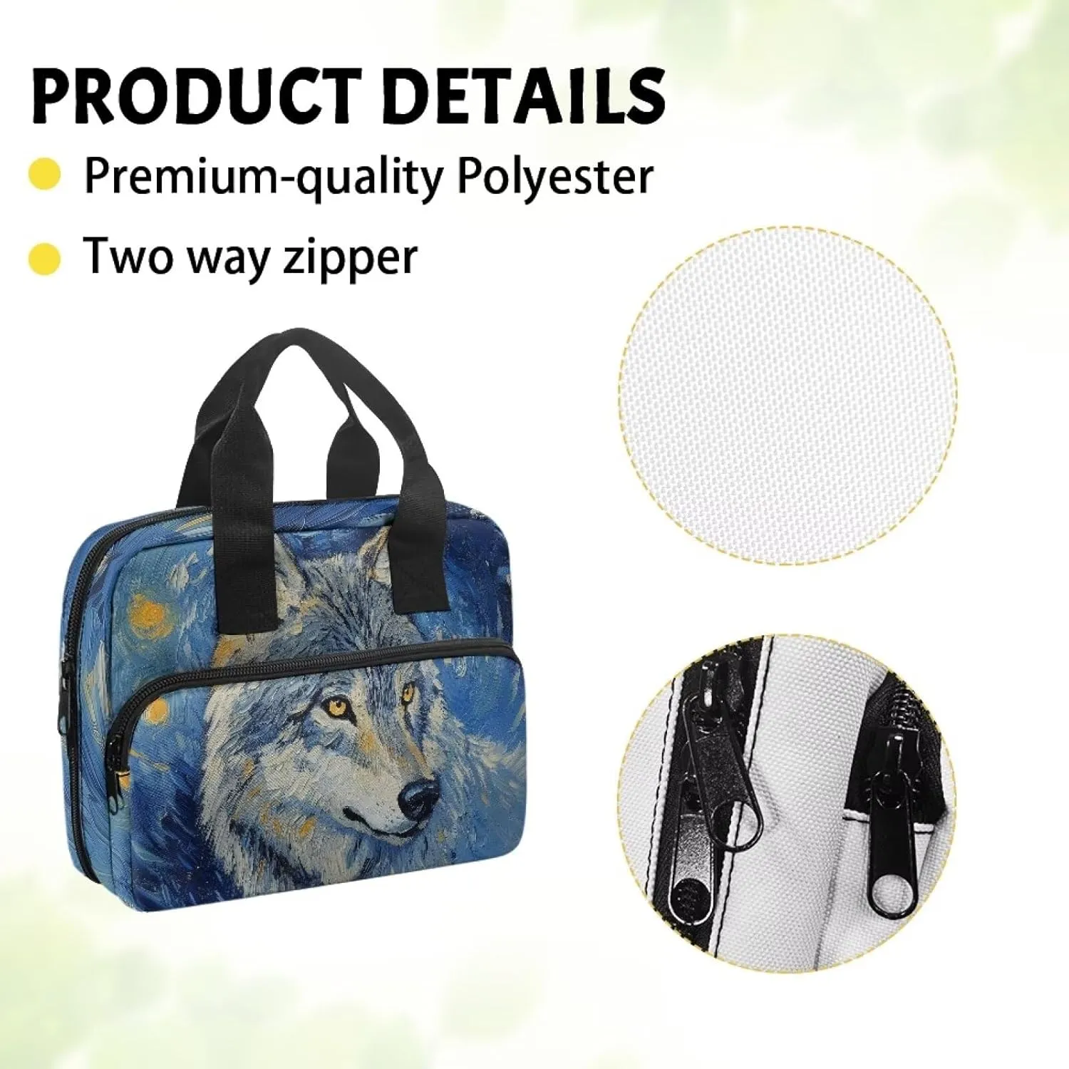 Wolf Womens Bible Cover Case with Top Handle Large Bible Cover for Women Classic Bible with Case Stylish Church Tote Bible Bag for Worship