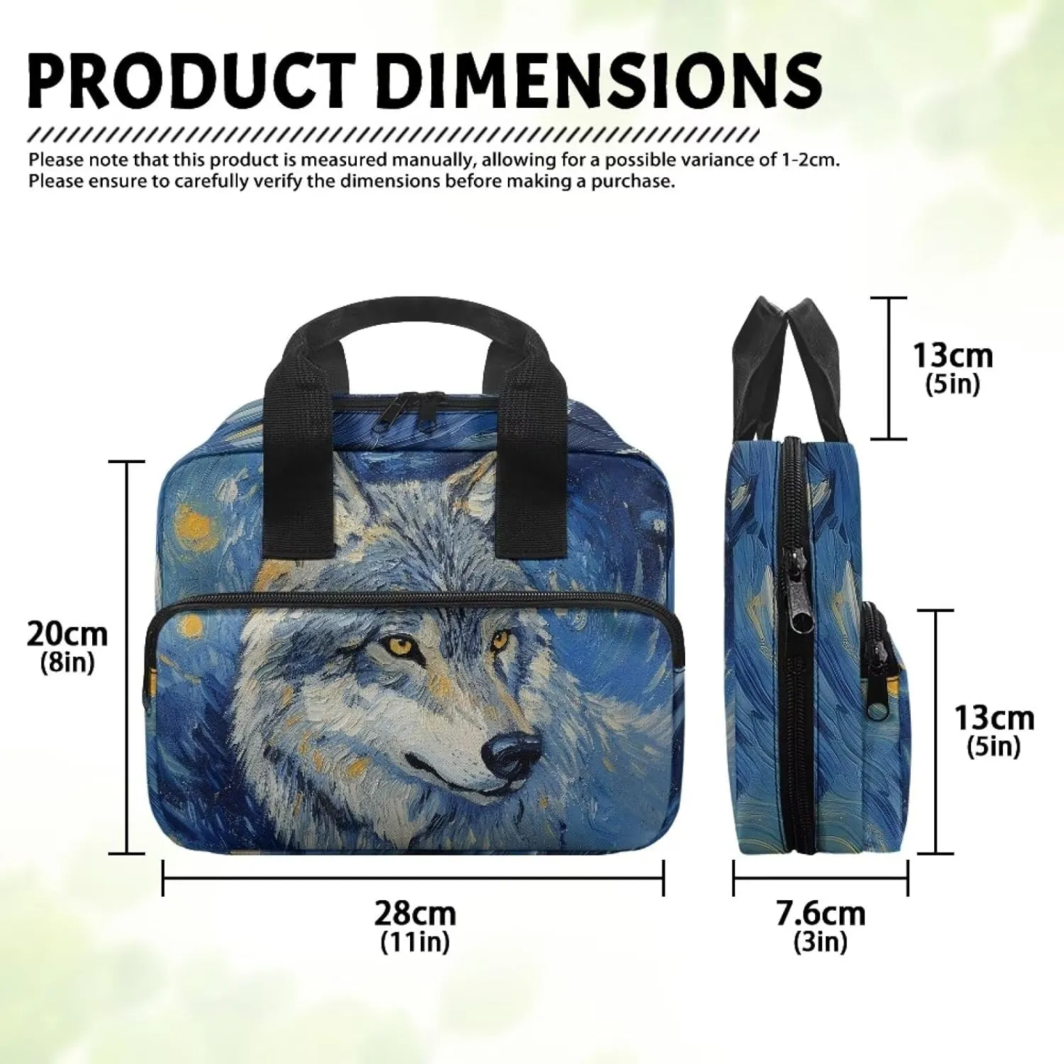 Wolf Womens Bible Cover Case with Top Handle Large Bible Cover for Women Classic Bible with Case Stylish Church Tote Bible Bag for Worship