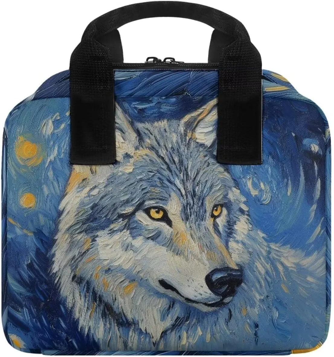 Wolf Womens Bible Cover Case with Top Handle Large Bible Cover for Women Classic Bible with Case Stylish Church Tote Bible Bag for Worship