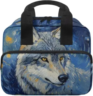 Wolf Womens Bible Cover Case with Top Handle Large Bible Cover for Women Classic Bible with Case Stylish Church Tote Bible Bag for Worship