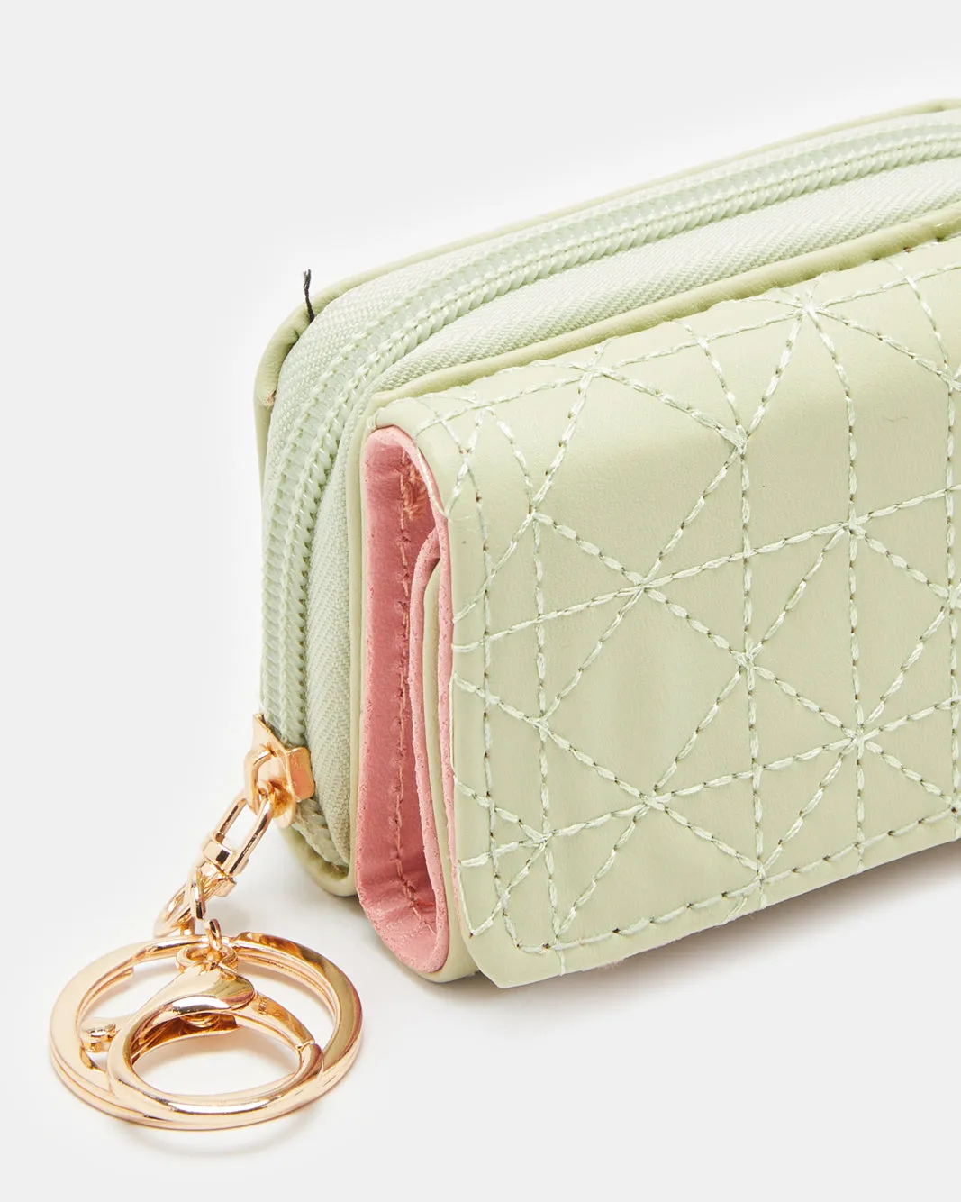 Women Beige Quilted Purse