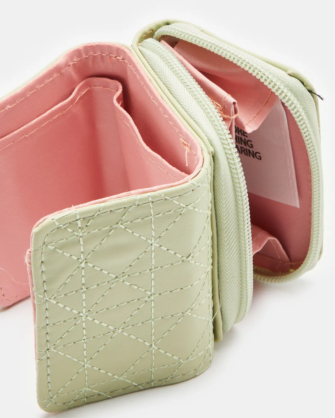 Women Beige Quilted Purse