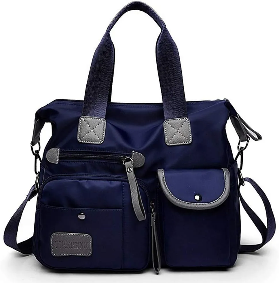 Women Casual Totes Handbags Shoulder Bags Purses Soft Nylon Bag (blue)