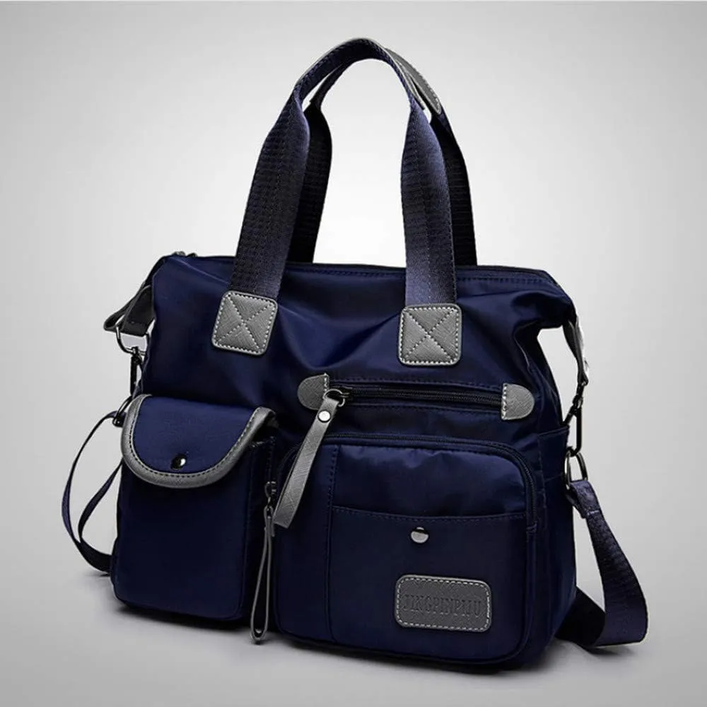 Women Casual Totes Handbags Shoulder Bags Purses Soft Nylon Bag (blue)