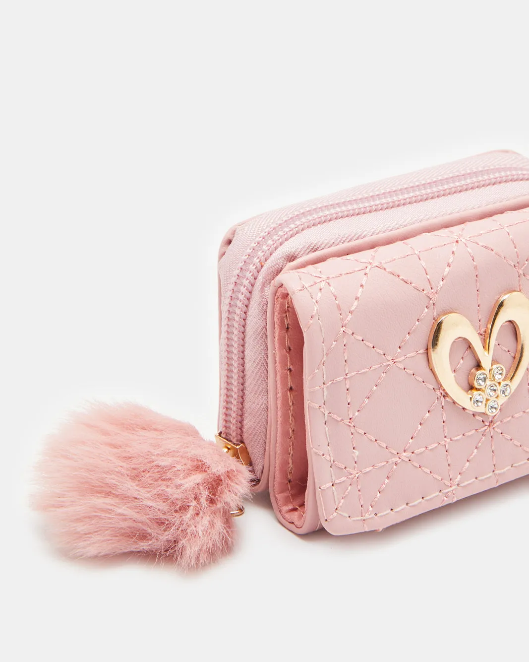 Women Pink Quilted Purse