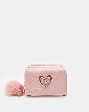 Women Pink Quilted Purse