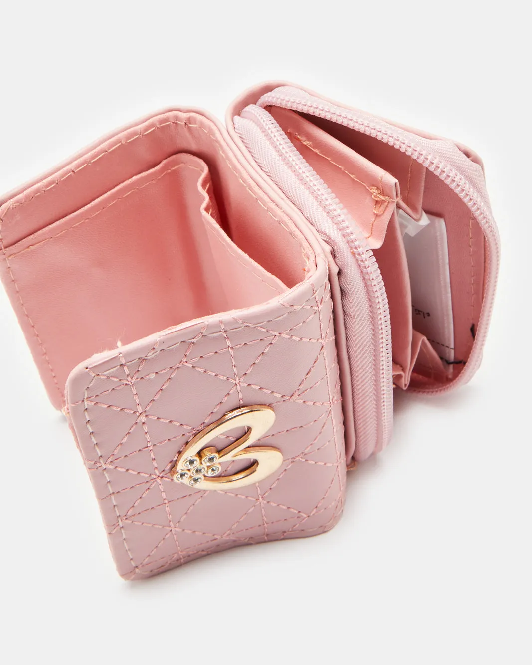 Women Pink Quilted Purse