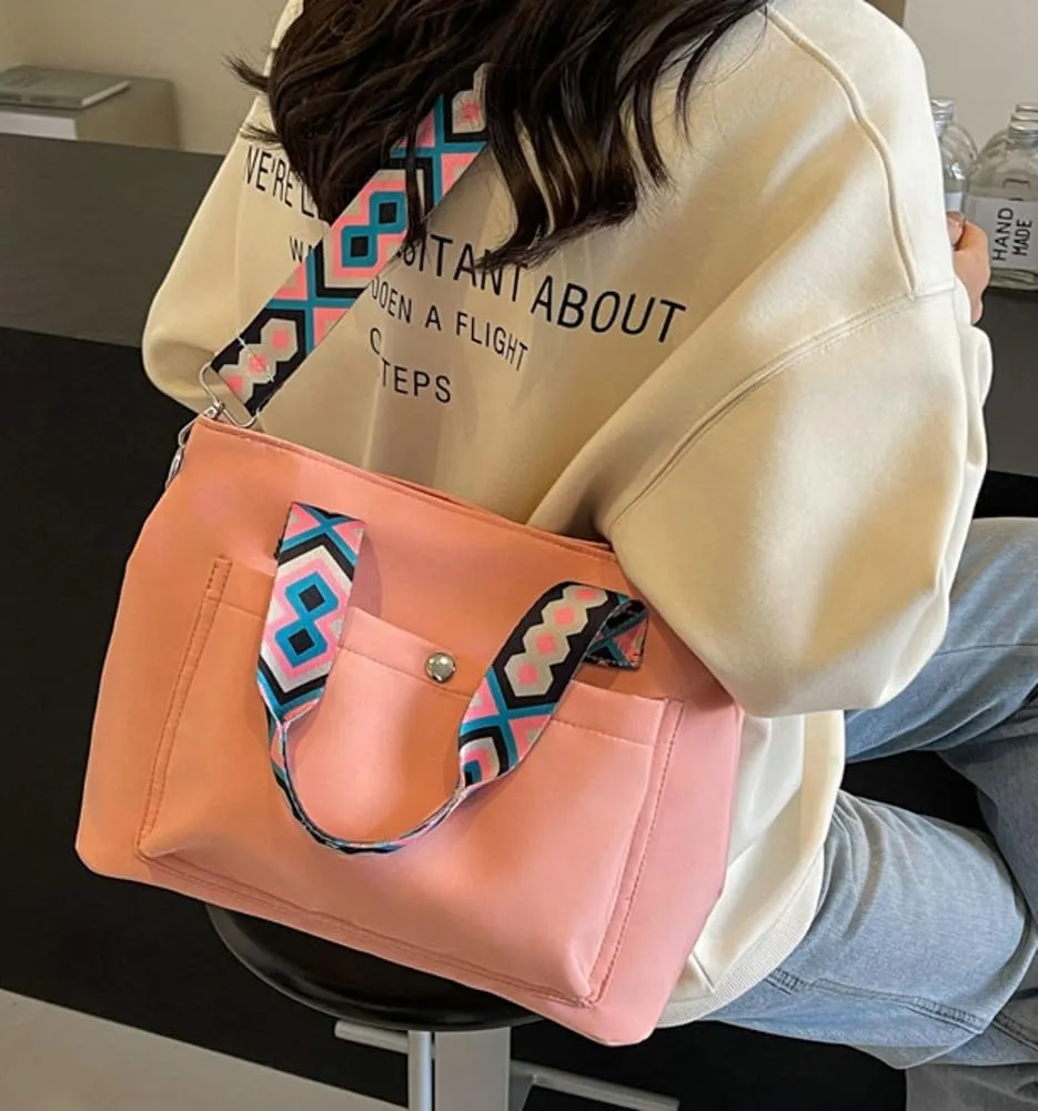 Womens Casual Nylon Tote Bags Canvas Shoulder Crossbody Bag Large Handbags Fashion Top Handle Purse Travel