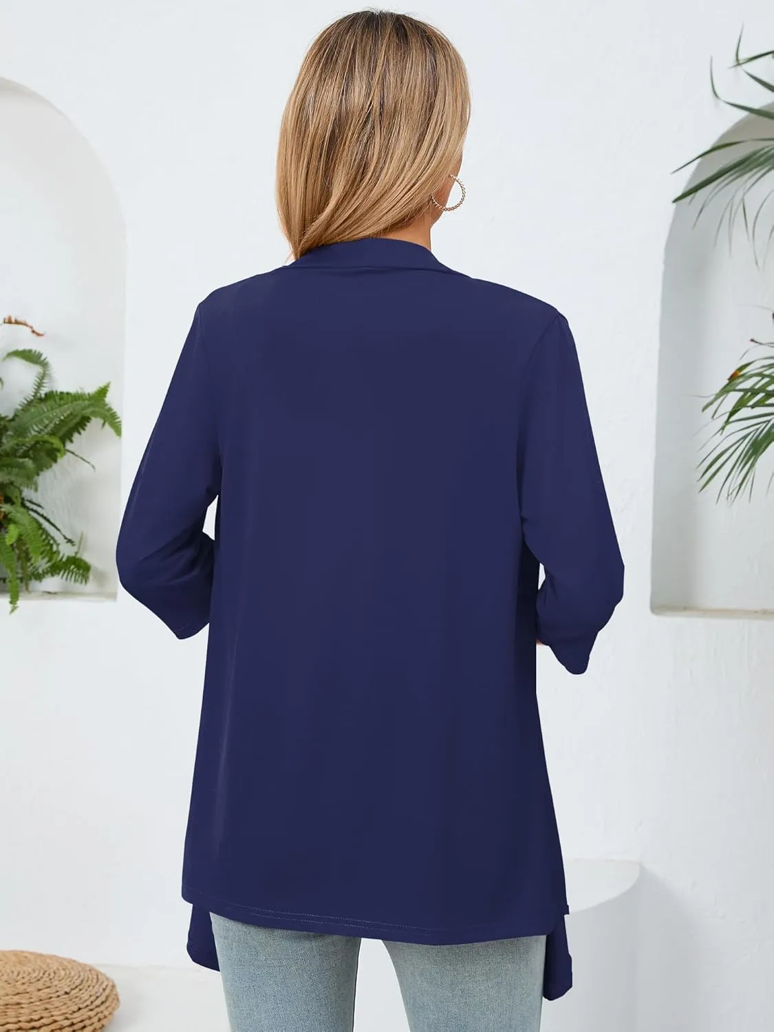 Women's Lightweight Open Front Cardigans Casual Soft Drape Spring Summer Fall Cardigan S-3XL