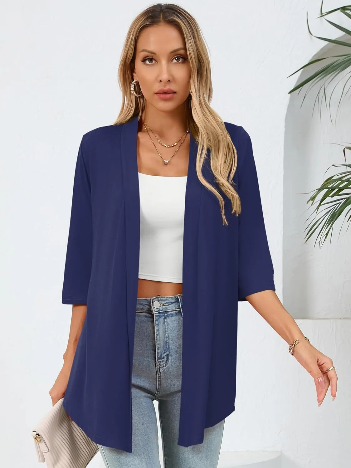 Women's Lightweight Open Front Cardigans Casual Soft Drape Spring Summer Fall Cardigan S-3XL
