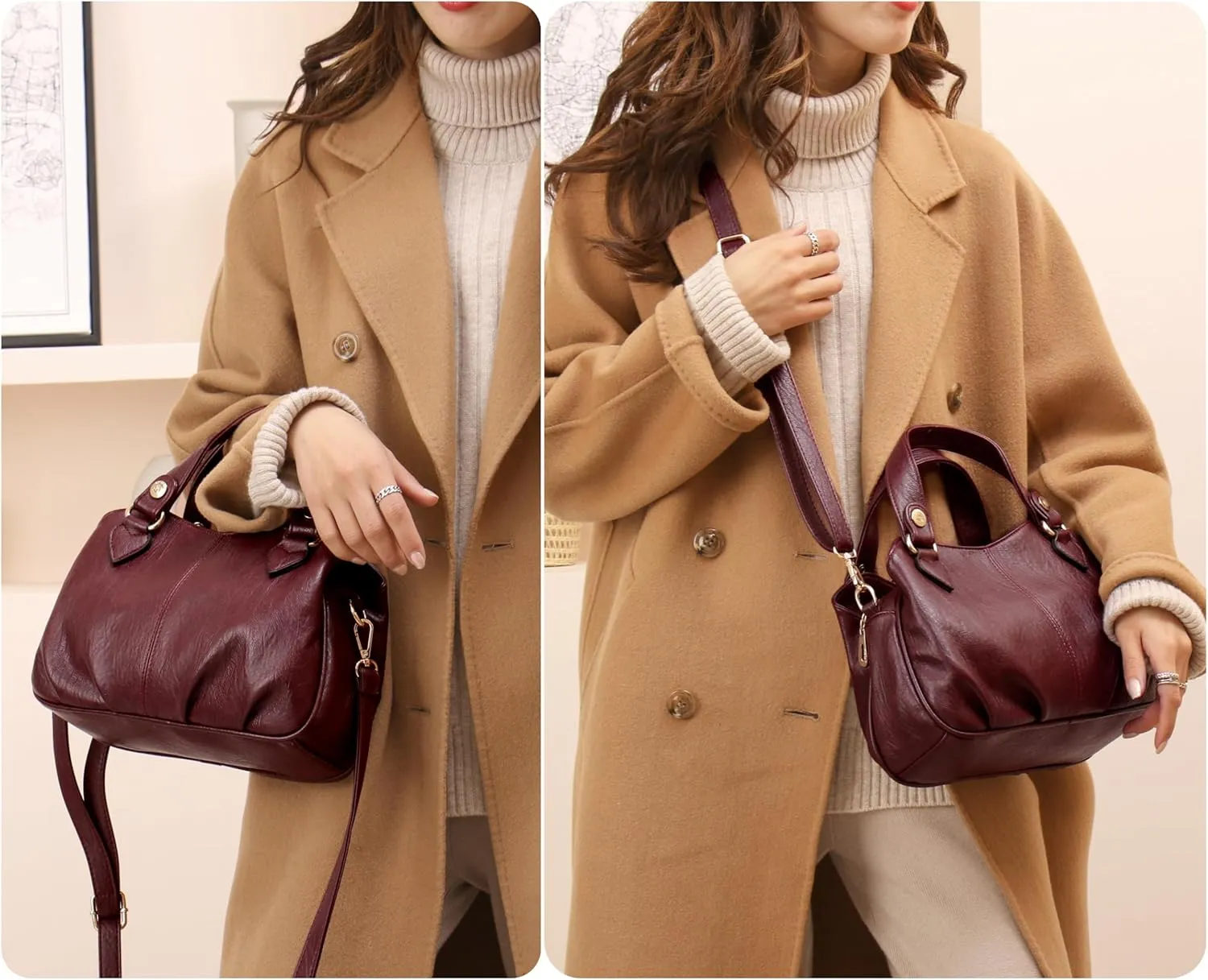 Women's Shoulder Handbags Zipper Closure Crossbody Bags Clutch Tote Purse Trendy Sling Bag For Women