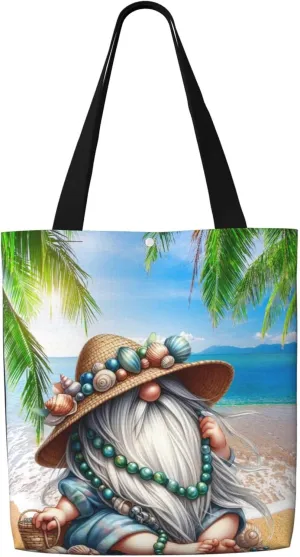 Wooden Board Beach Canvas Shoulder Bag Reusable Tote Bag Soft Lightweight Cloth Bags For Women Girls Lady Casual