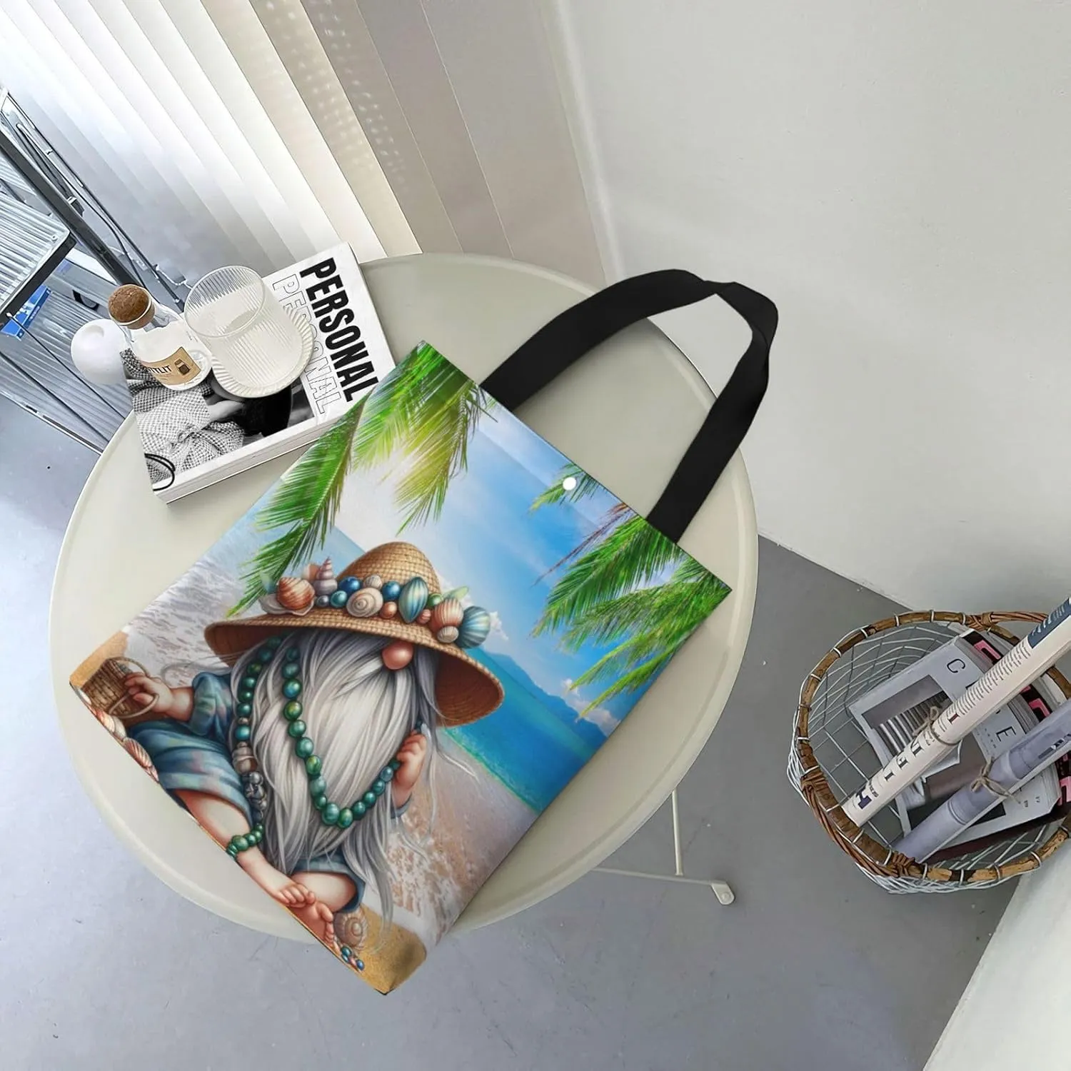 Wooden Board Beach Canvas Shoulder Bag Reusable Tote Bag Soft Lightweight Cloth Bags For Women Girls Lady Casual
