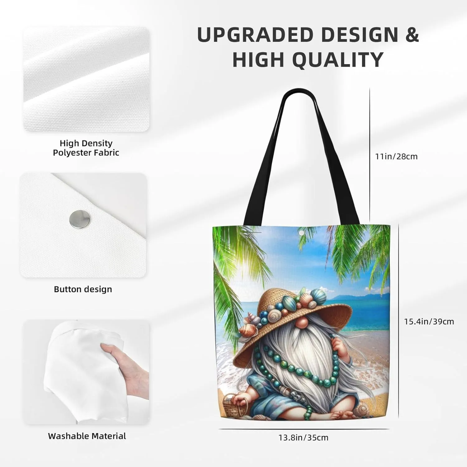 Wooden Board Beach Canvas Shoulder Bag Reusable Tote Bag Soft Lightweight Cloth Bags For Women Girls Lady Casual