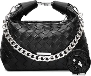 Woven Bags for Women Top Handle Small Woven Purse Handbag Crossbody Bags Leather Shoulder Purses Trendy
