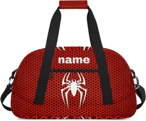 Yzrwebo Spiders Pattern Custom Name Gym Duffle Bag Personalized Sport Duffle Gymnastics Bags Customized Weekend Overnighter Travel Bags