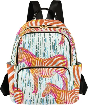 Zebra Print Trendy Backpack Purse for Women and Anti-theft Ladies Shoulder Travel Daypacks Bags(Small Pattren 2)