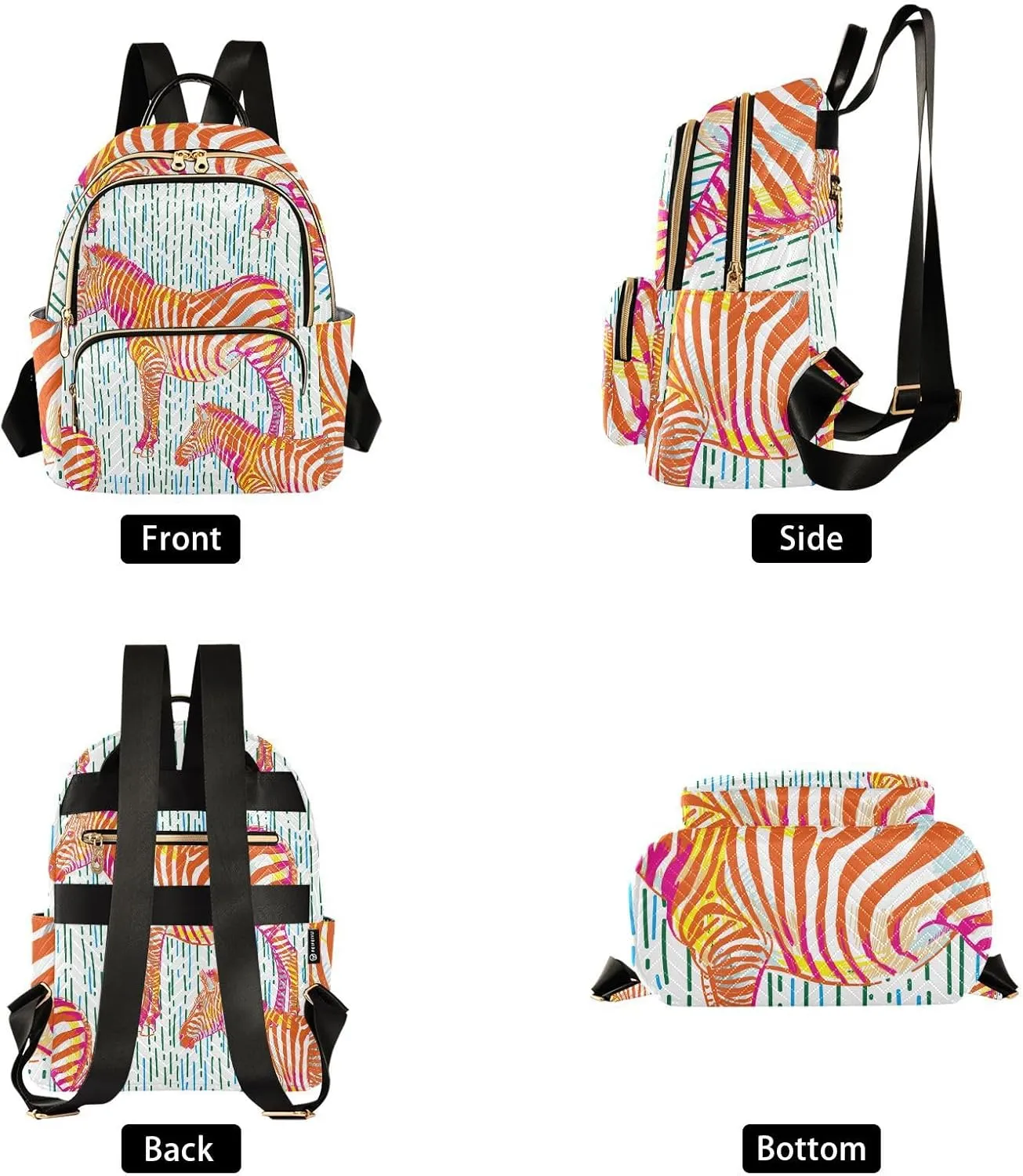 Zebra Print Trendy Backpack Purse for Women and Anti-theft Ladies Shoulder Travel Daypacks Bags(Small Pattren 2)