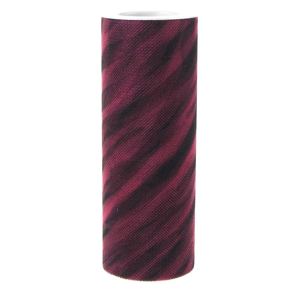 Zebra Print Tulle Roll Spool, 6-Inch, 10 Yards, Fuchsia