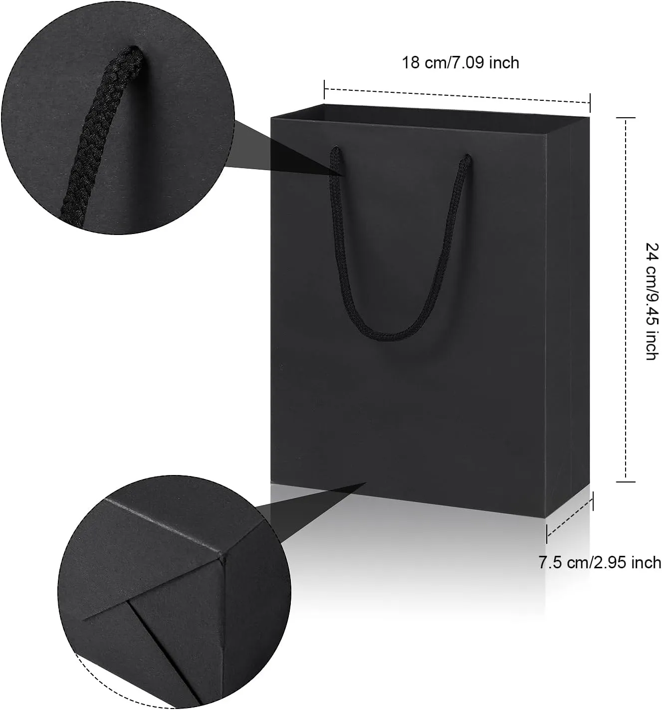 Zonon Gift Boxes with Lid and Ribbon 9 x 7 x 3'' Luxury Senses Gift Bags with Greeting Card Tissue Paper for Graduation Wedding Teacher Birthday Inspirational Present Decoration Party Favor(Black)
